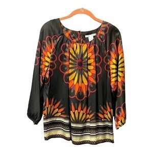 BOHO Peter Nygard floral silk tunic.